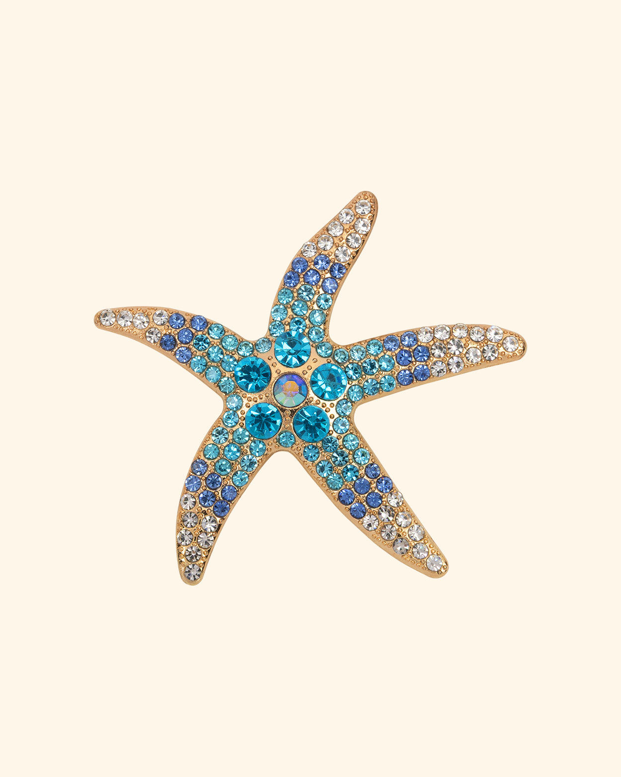 Broche zeester blauw